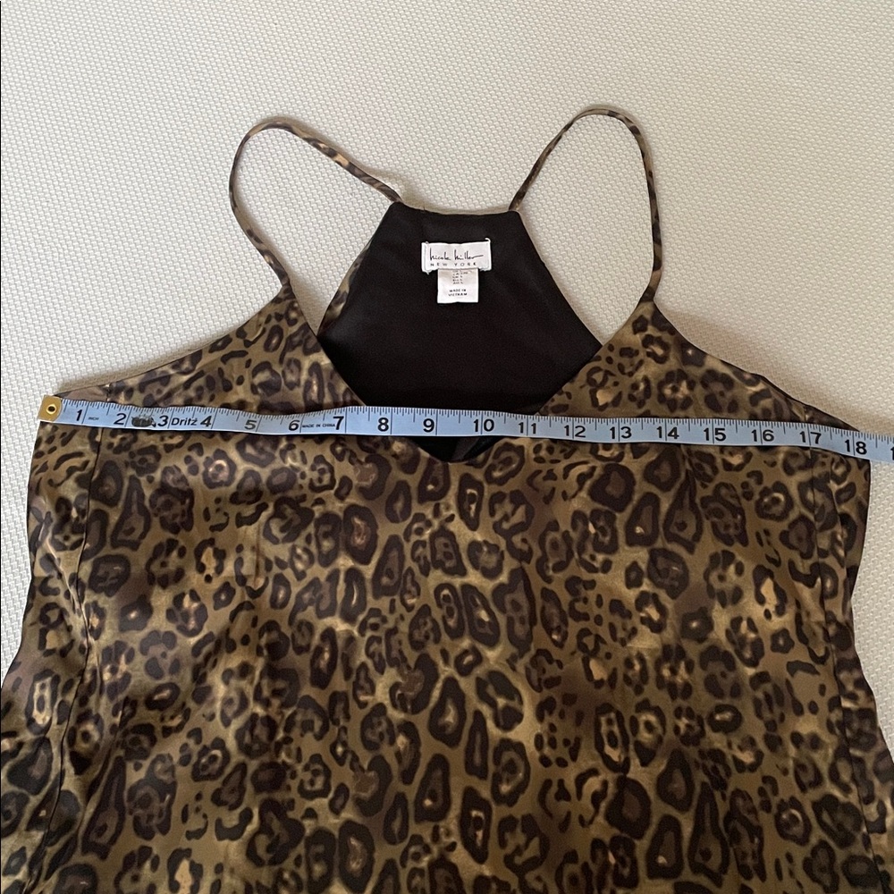 New Nicole Miller New York Leopard Print Sleeveless Maxi Dress Size Large - Picture 6 of 9